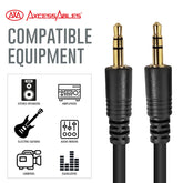 1/8-Inch TRS (Stereo) Auxiliary AUX Cable (10ft)